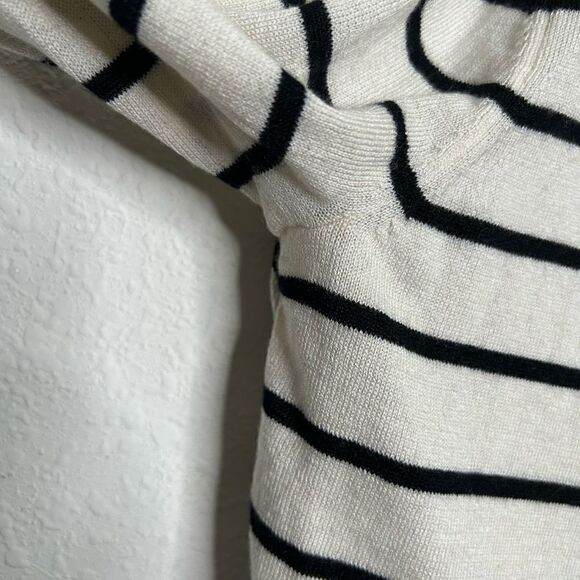 Neiman Marcus Women’s Cashmere Wool Silk Striped Open Front Lace Cardigan Size S - Picture 6 of 15